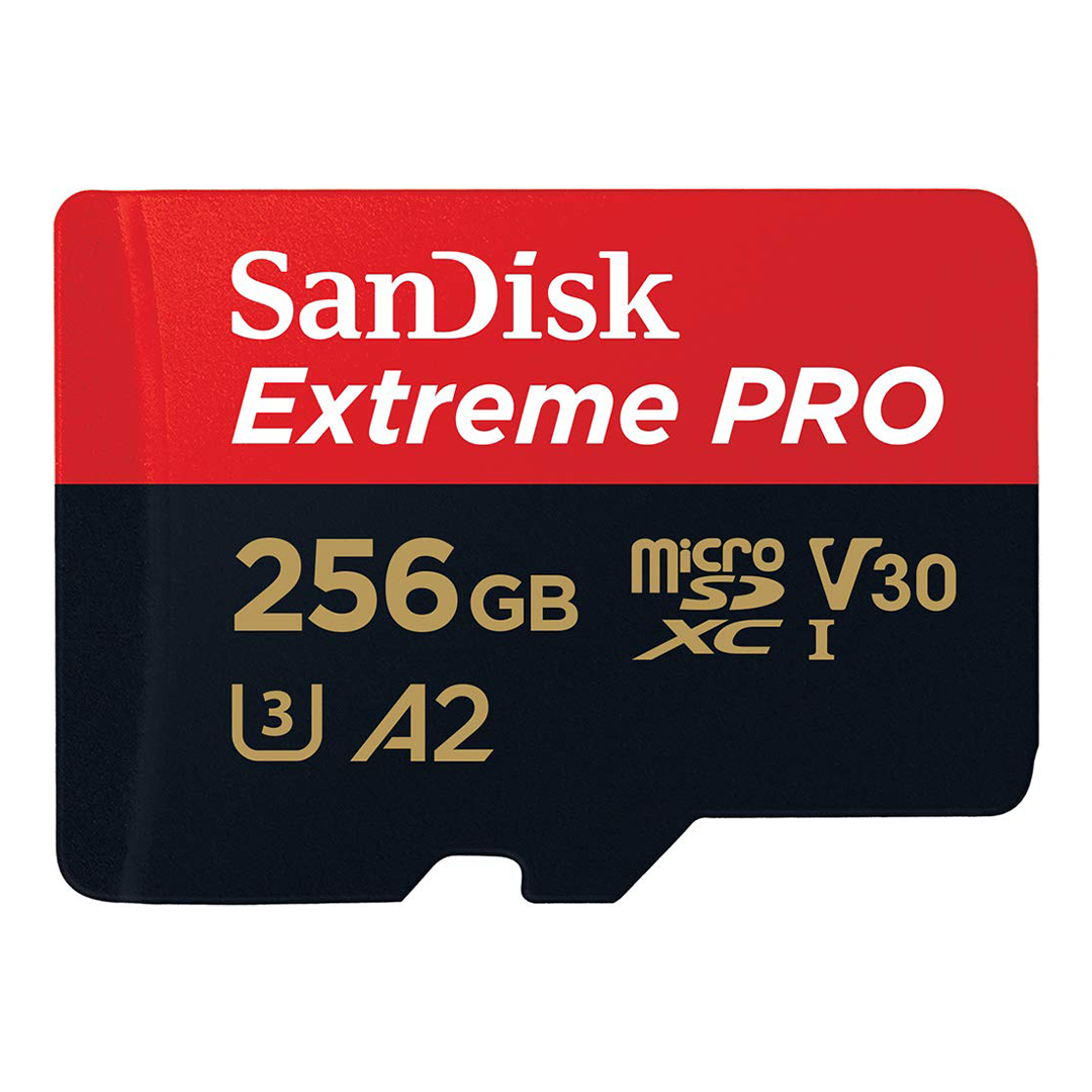 SanDisk Extreme Pro 256GB microSDXC UHS-I، V30، قراءة 200 ميجابايت/ثانية، كتابة 140 ميجابايت/ثانية، بطاقة ذاكرة لفيديو 4K على الهواتف الذكية وكاميرات الحركة والطائرات بدون طيار SanDisk Extreme Pro 256GB microSDXC UHS-I، V30، قراءة 200 ميجابايت/ثانية، كتابة 140 ميجابايت/ثانية، بطاقة ذاكرة لفيديو 4K على الهواتف الذكية وكاميرات الحركة والطائرات بدون طيار